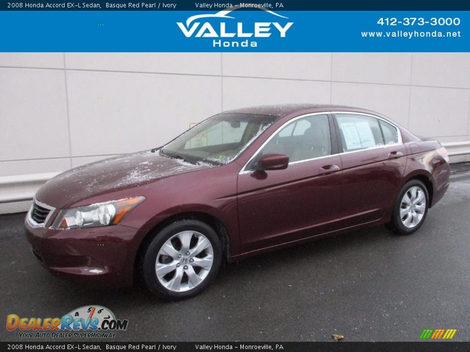 2008 Honda Accord EX-L Sedan Basque Red Pearl / Ivory Photo #1