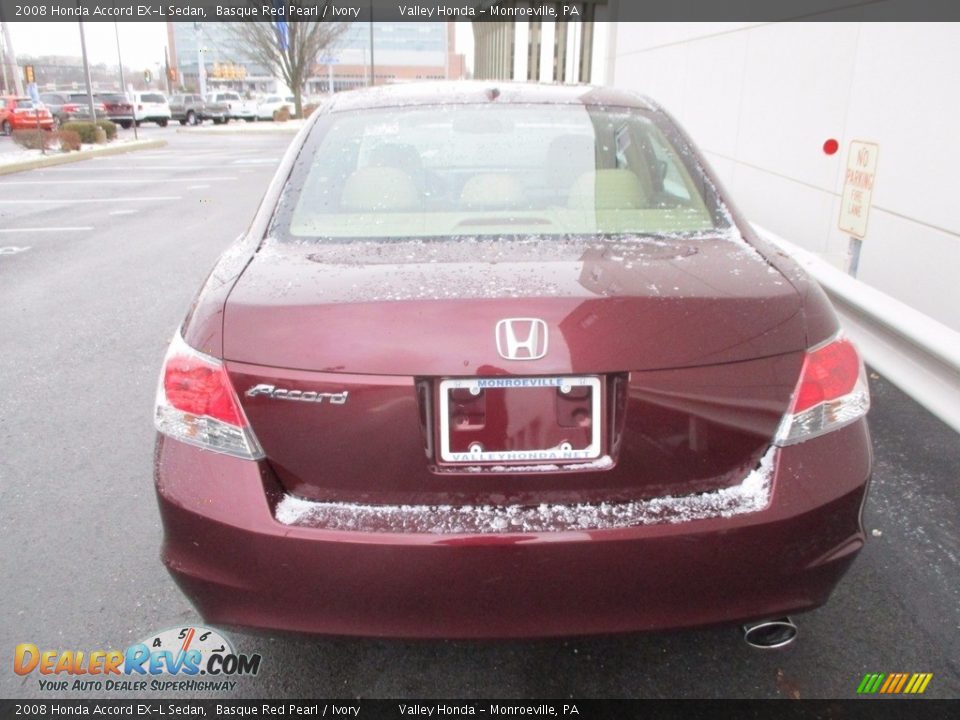 2008 Honda Accord EX-L Sedan Basque Red Pearl / Ivory Photo #4