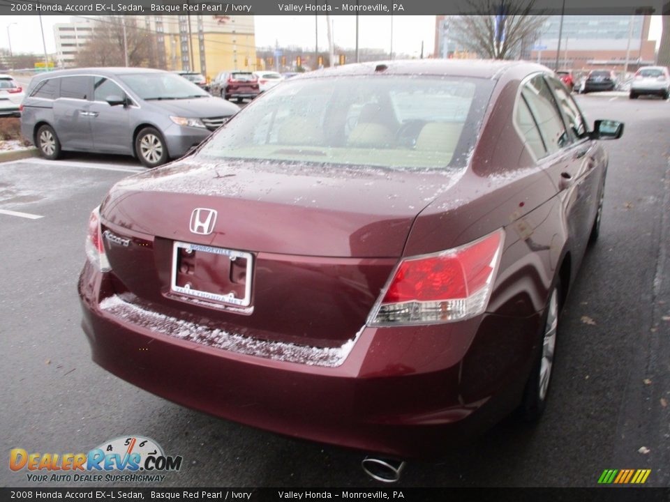 2008 Honda Accord EX-L Sedan Basque Red Pearl / Ivory Photo #5
