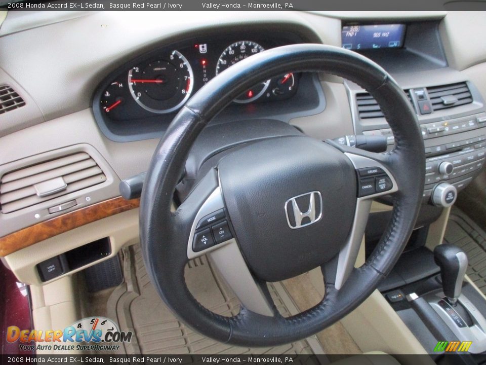 2008 Honda Accord EX-L Sedan Basque Red Pearl / Ivory Photo #14