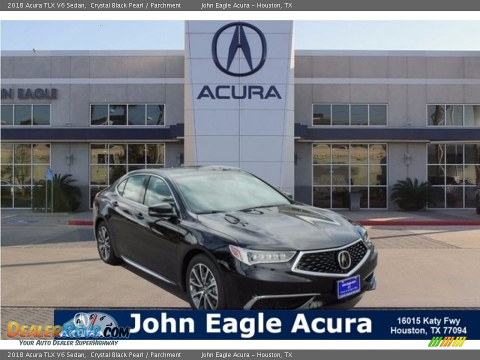 2018 Acura TLX V6 Sedan Crystal Black Pearl / Parchment Photo #1