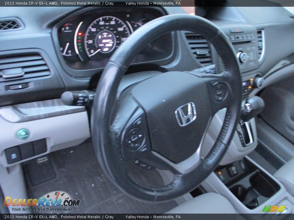 2013 Honda CR-V EX-L AWD Polished Metal Metallic / Gray Photo #14