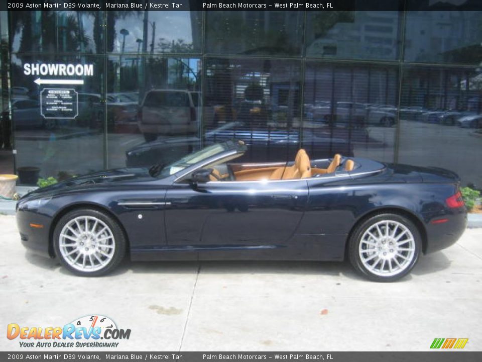 2009 Aston Martin DB9 Volante Mariana Blue / Kestrel Tan Photo #3
