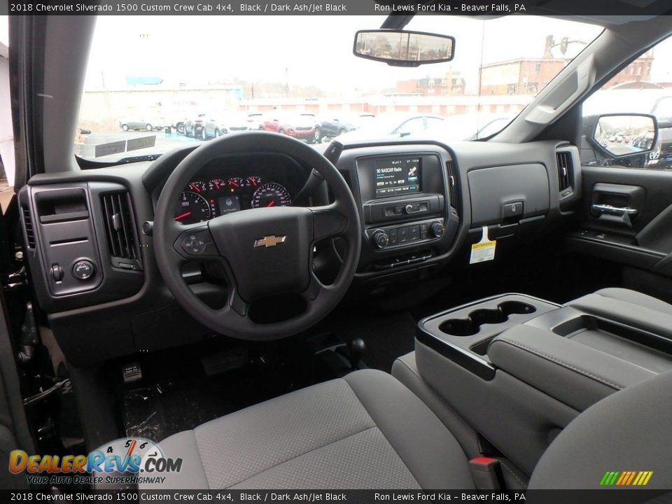Dark Ash/Jet Black Interior - 2018 Chevrolet Silverado 1500 Custom Crew Cab 4x4 Photo #11