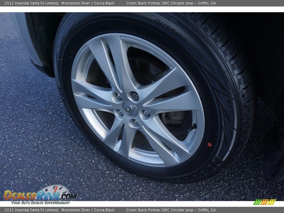 2012 Hyundai Santa Fe Limited Moonstone Silver / Cocoa Black Photo #12