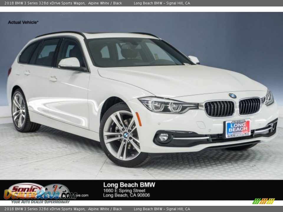 2018 BMW 3 Series 328d xDrive Sports Wagon Alpine White / Black Photo #1