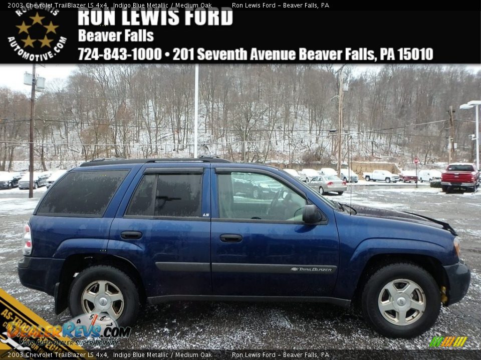 2003 Chevrolet TrailBlazer LS 4x4 Indigo Blue Metallic / Medium Oak Photo #1
