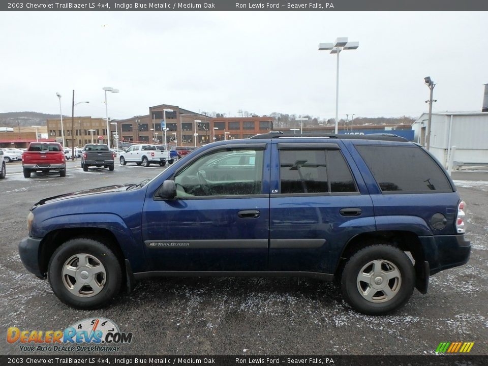 2003 Chevrolet TrailBlazer LS 4x4 Indigo Blue Metallic / Medium Oak Photo #7