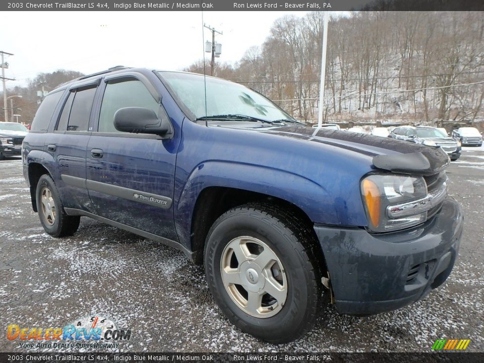 2003 Chevrolet TrailBlazer LS 4x4 Indigo Blue Metallic / Medium Oak Photo #10