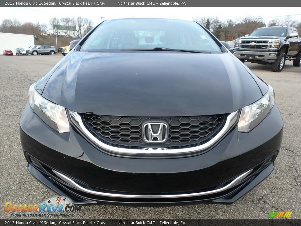 2013 Honda Civic LX Sedan Crystal Black Pearl / Gray Photo #2