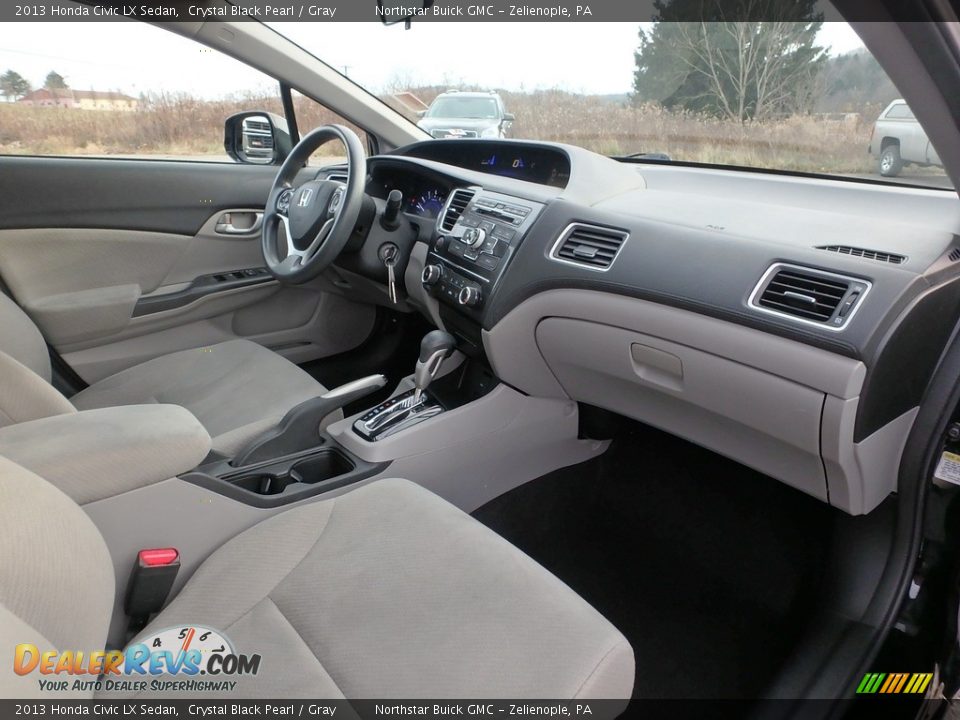 2013 Honda Civic LX Sedan Crystal Black Pearl / Gray Photo #6