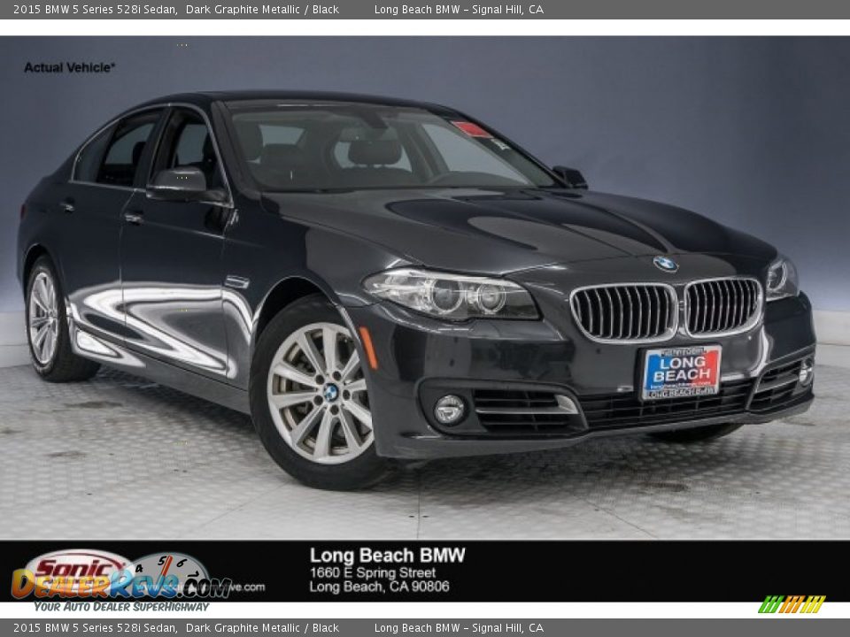 2015 BMW 5 Series 528i Sedan Dark Graphite Metallic / Black Photo #1