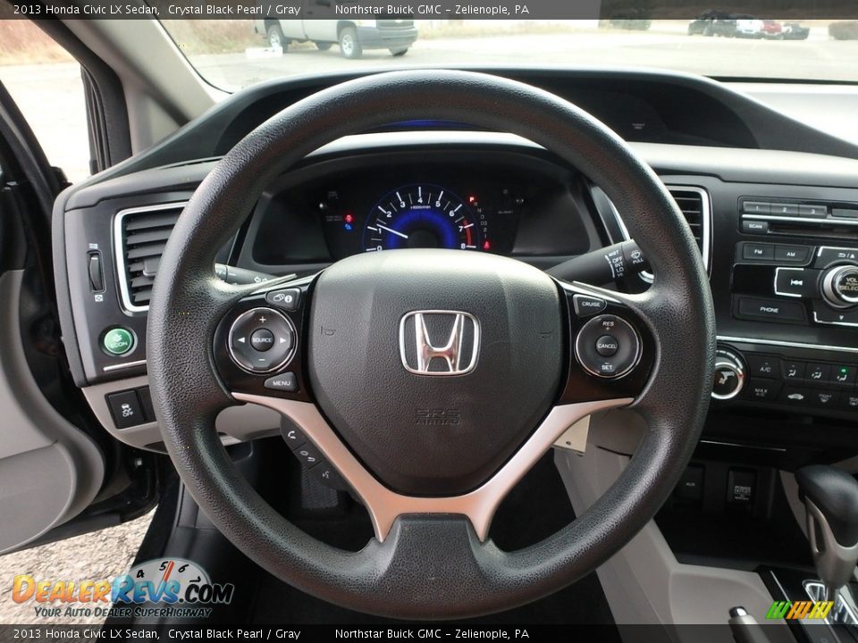 2013 Honda Civic LX Sedan Crystal Black Pearl / Gray Photo #24