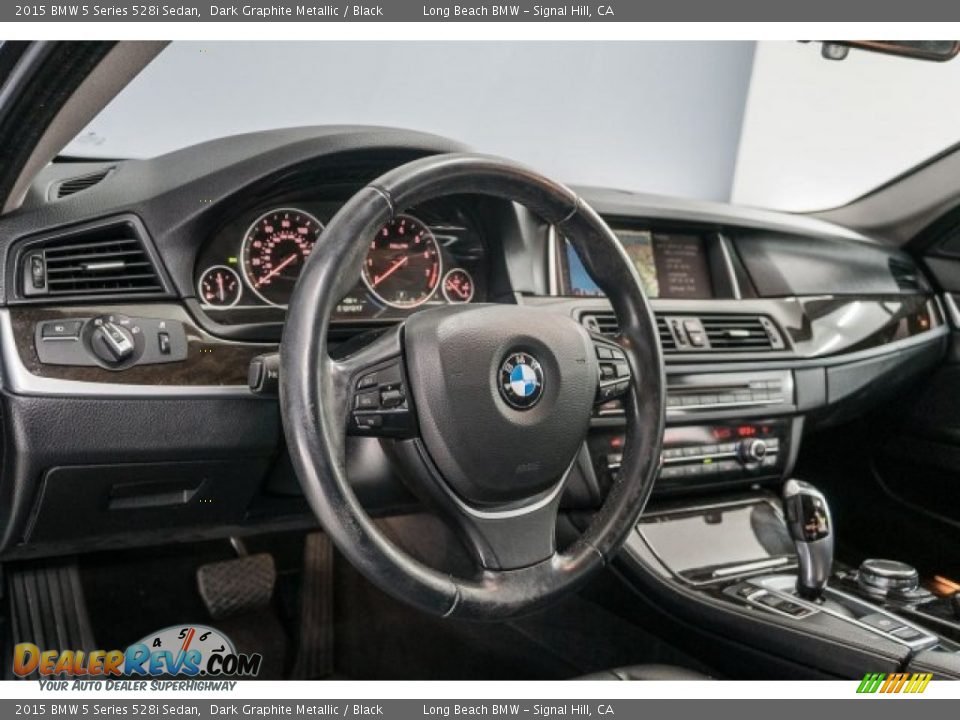 2015 BMW 5 Series 528i Sedan Dark Graphite Metallic / Black Photo #17