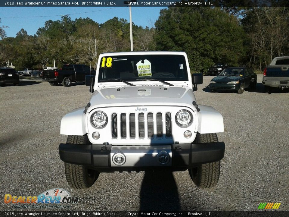 2018 Jeep Wrangler Unlimited Sahara 4x4 Bright White / Black Photo #8