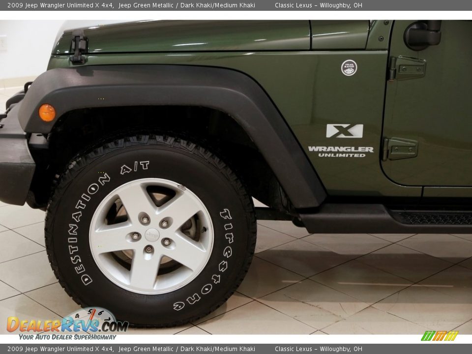 2009 Jeep Wrangler Unlimited X 4x4 Jeep Green Metallic / Dark Khaki/Medium Khaki Photo #15