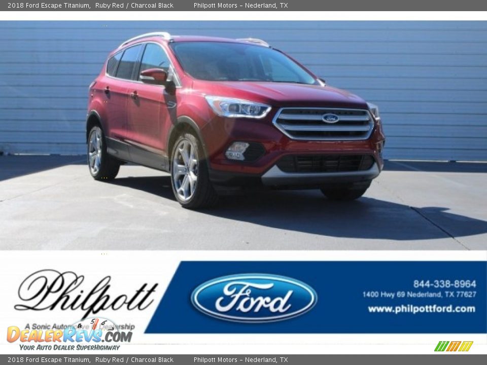 2018 Ford Escape Titanium Ruby Red / Charcoal Black Photo #1