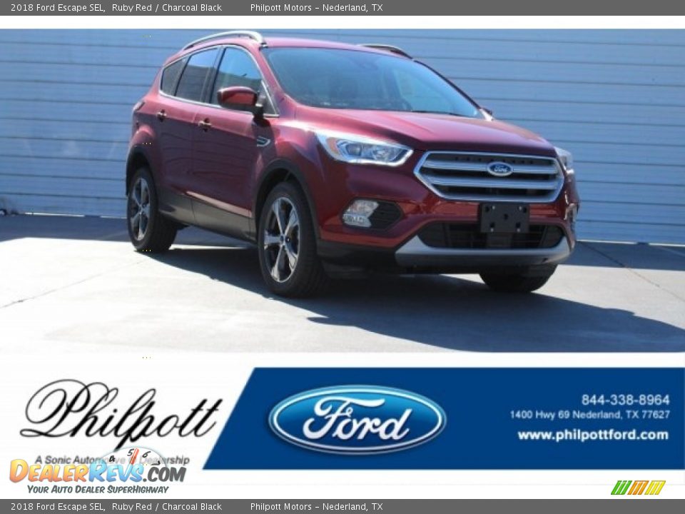 2018 Ford Escape SEL Ruby Red / Charcoal Black Photo #1