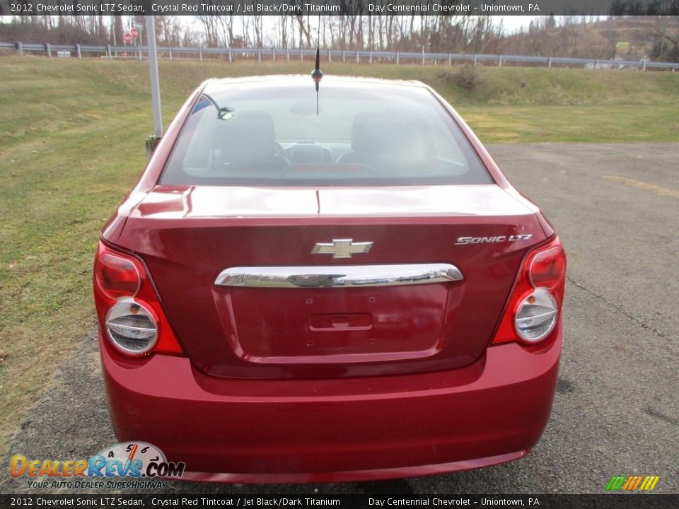 2012 Chevrolet Sonic LTZ Sedan Crystal Red Tintcoat / Jet Black/Dark Titanium Photo #3