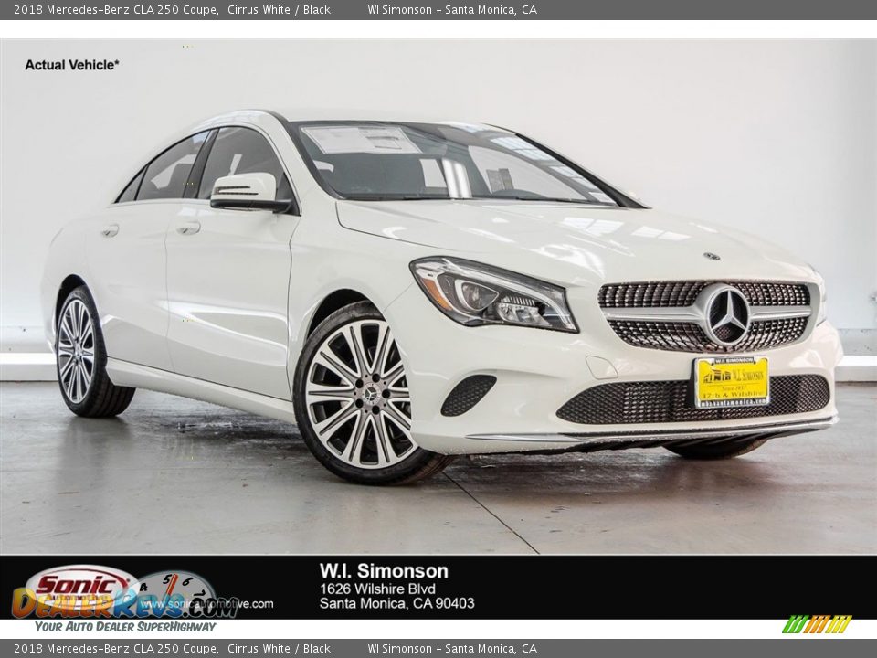 2018 Mercedes-Benz CLA 250 Coupe Cirrus White / Black Photo #2