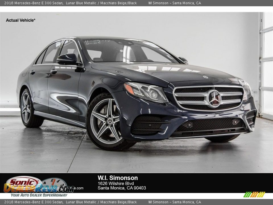 2018 Mercedes-Benz E 300 Sedan Lunar Blue Metallic / Macchiato Beige/Black Photo #1