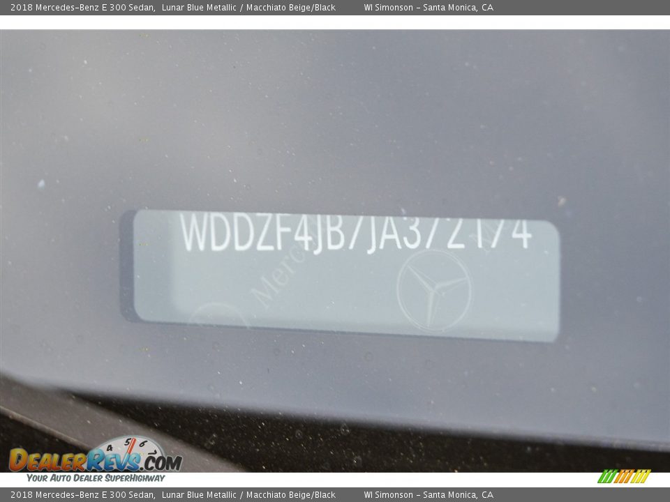 2018 Mercedes-Benz E 300 Sedan Lunar Blue Metallic / Macchiato Beige/Black Photo #10