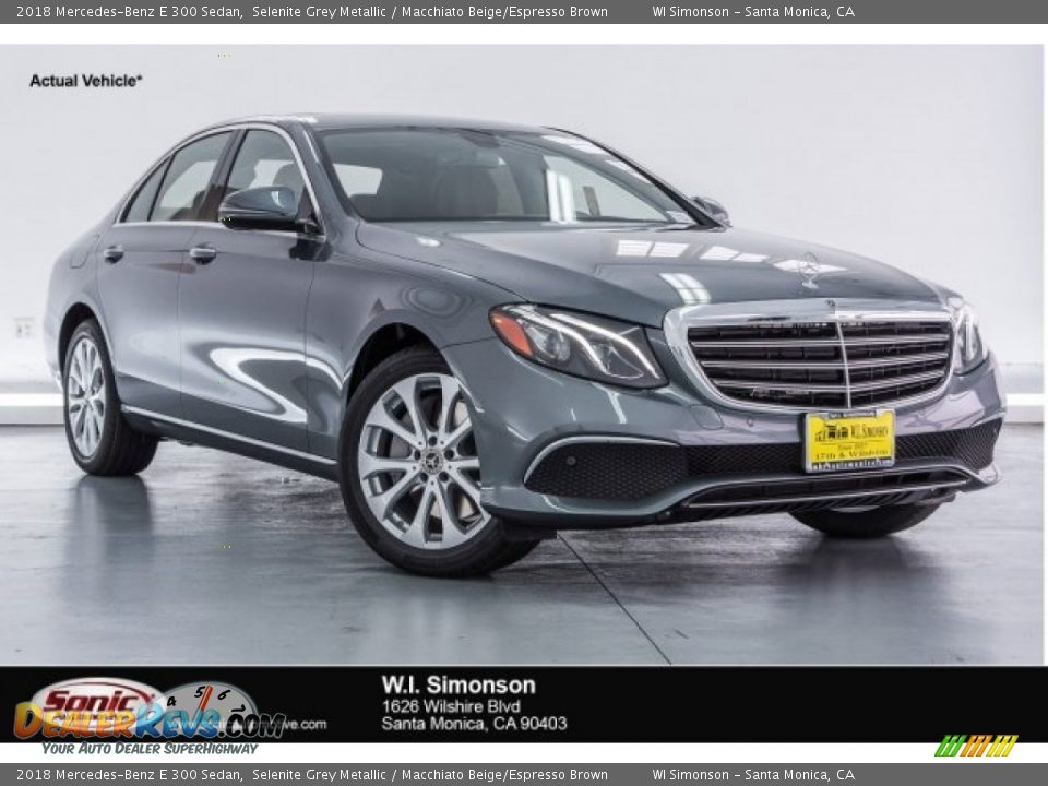 2018 Mercedes-Benz E 300 Sedan Selenite Grey Metallic / Macchiato Beige/Espresso Brown Photo #1