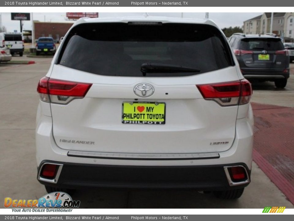 2018 Toyota Highlander Limited Blizzard White Pearl / Almond Photo #6