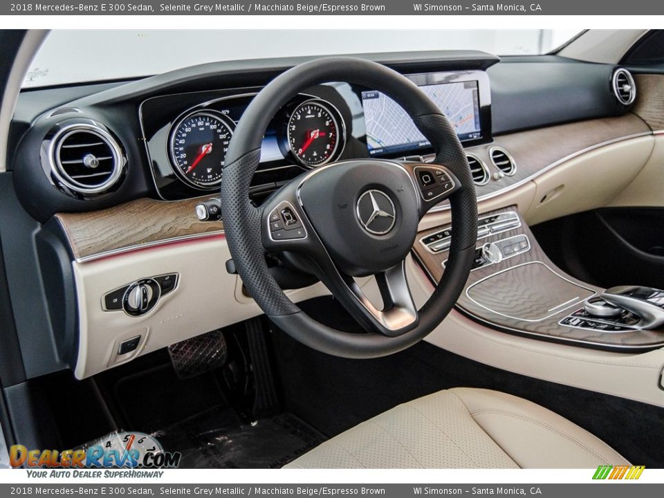 2018 Mercedes-Benz E 300 Sedan Selenite Grey Metallic / Macchiato Beige/Espresso Brown Photo #12