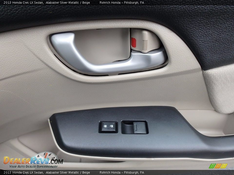 2013 Honda Civic LX Sedan Alabaster Silver Metallic / Beige Photo #11