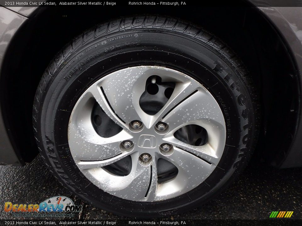2013 Honda Civic LX Sedan Alabaster Silver Metallic / Beige Photo #16