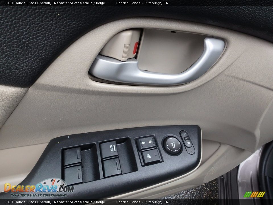 2013 Honda Civic LX Sedan Alabaster Silver Metallic / Beige Photo #19