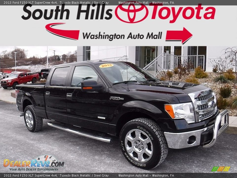 2013 Ford F150 XLT SuperCrew 4x4 Tuxedo Black Metallic / Steel Gray Photo #1