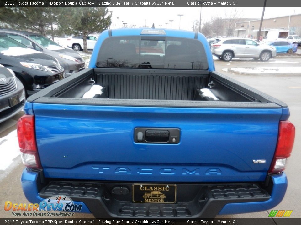 2018 Toyota Tacoma TRD Sport Double Cab 4x4 Blazing Blue Pearl / Graphite w/Gun Metal Photo #6