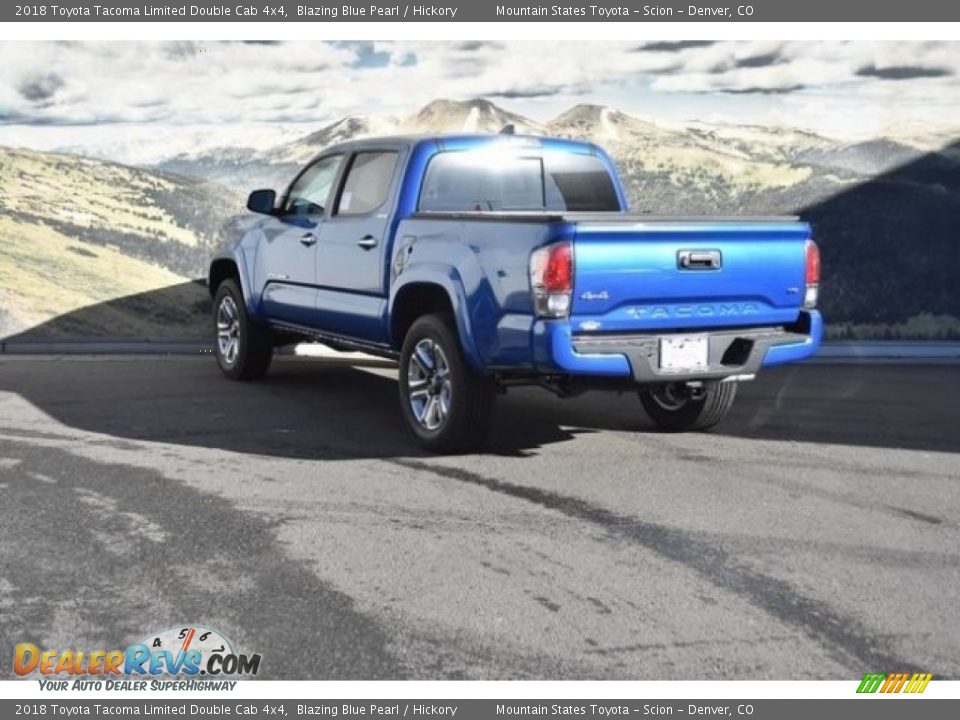 2018 Toyota Tacoma Limited Double Cab 4x4 Blazing Blue Pearl / Hickory Photo #3