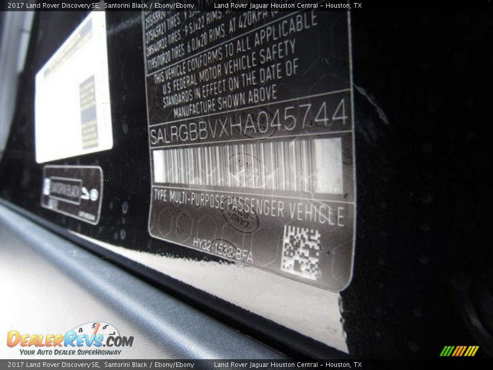 2017 Land Rover Discovery SE Santorini Black / Ebony/Ebony Photo #24