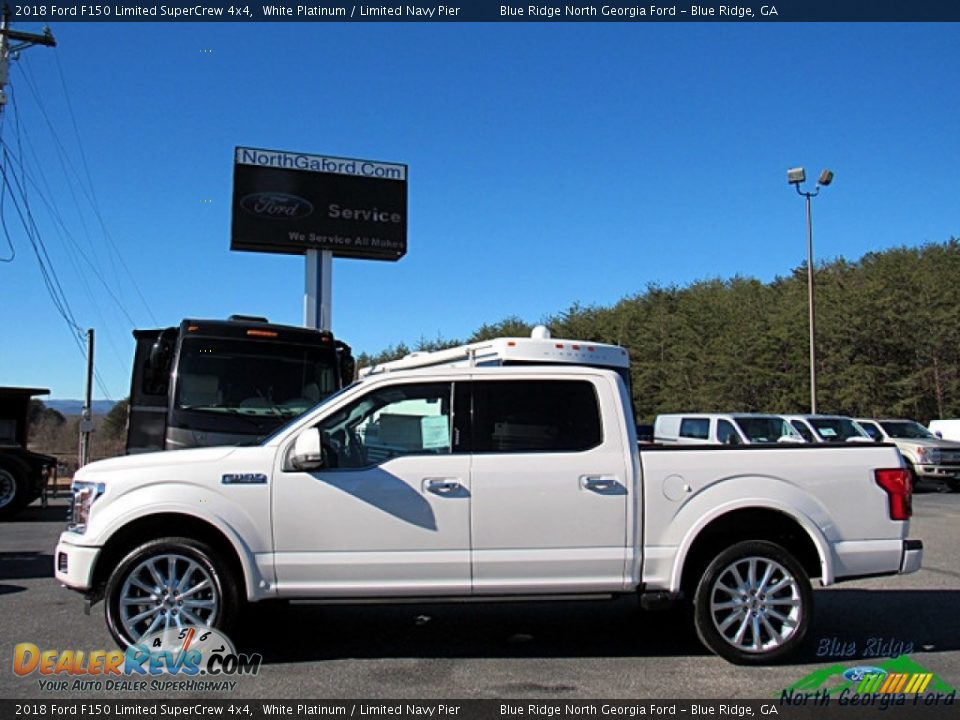 2018 Ford F150 Limited SuperCrew 4x4 White Platinum / Limited Navy Pier Photo #2