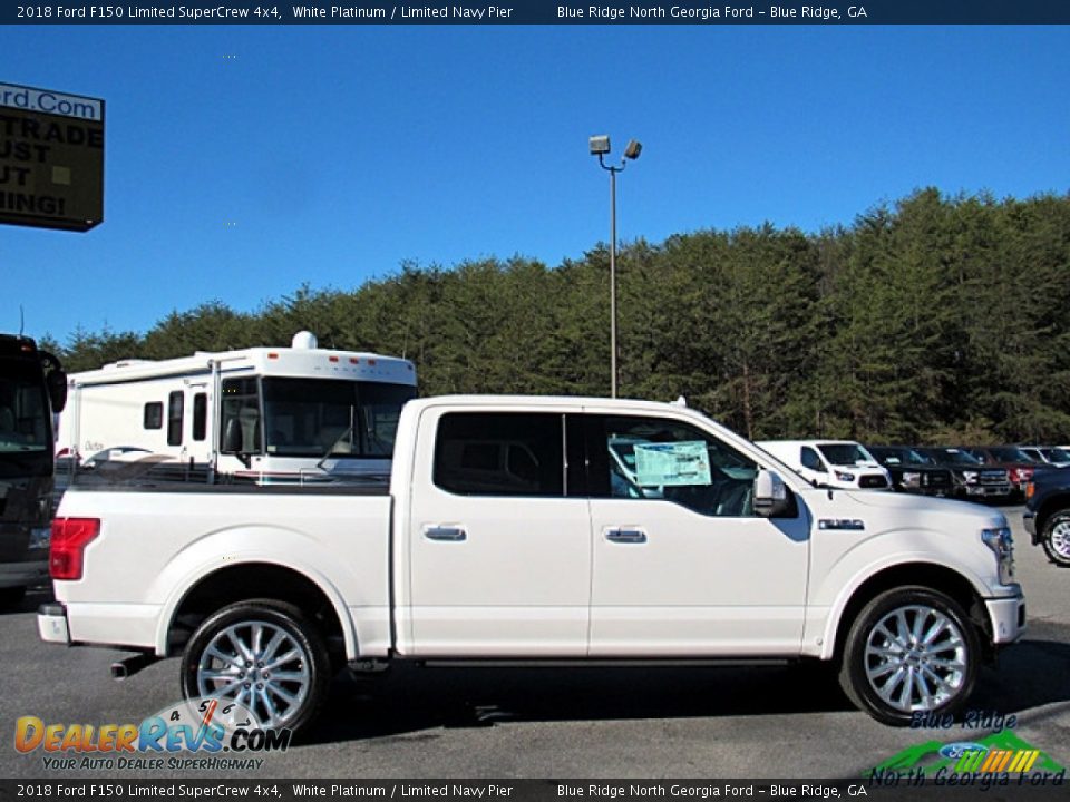 2018 Ford F150 Limited SuperCrew 4x4 White Platinum / Limited Navy Pier Photo #6