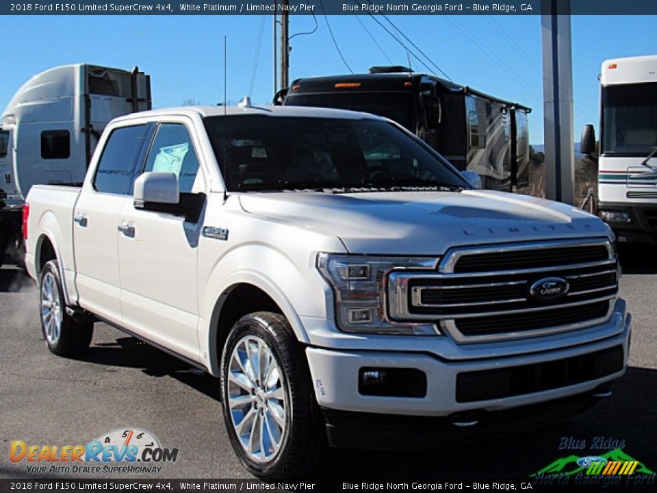 2018 Ford F150 Limited SuperCrew 4x4 White Platinum / Limited Navy Pier Photo #7