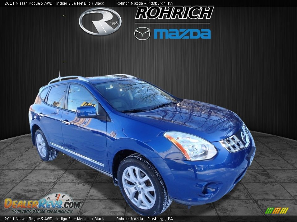 2011 Nissan Rogue S AWD Indigo Blue Metallic / Black Photo #1