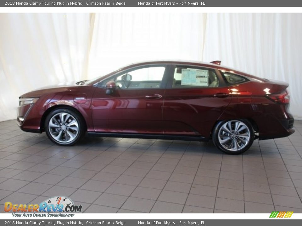 2018 Honda Clarity Touring Plug In Hybrid Crimson Pearl / Beige Photo #5