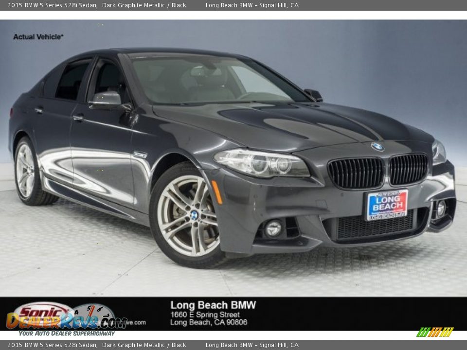 2015 BMW 5 Series 528i Sedan Dark Graphite Metallic / Black Photo #1