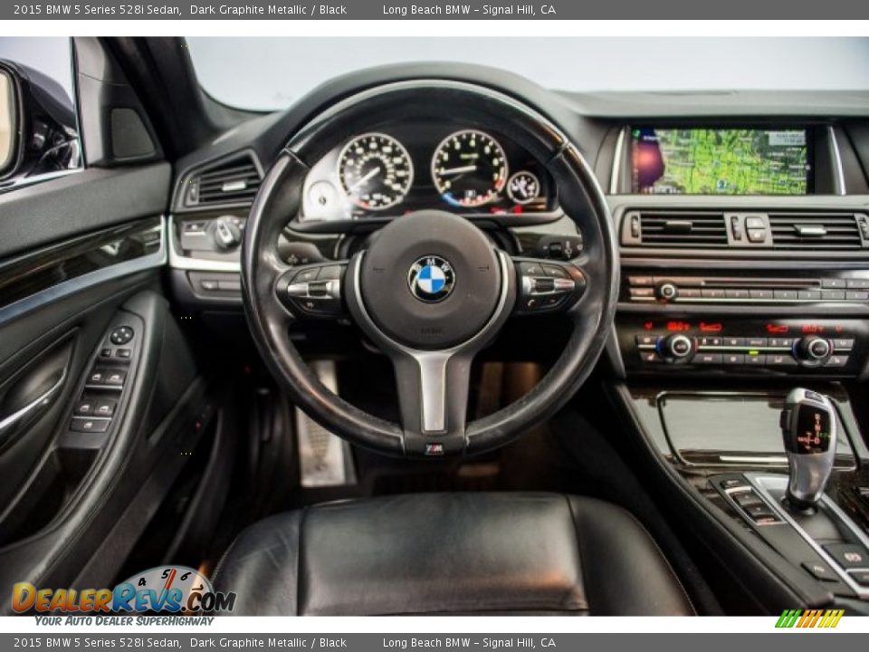 2015 BMW 5 Series 528i Sedan Dark Graphite Metallic / Black Photo #4