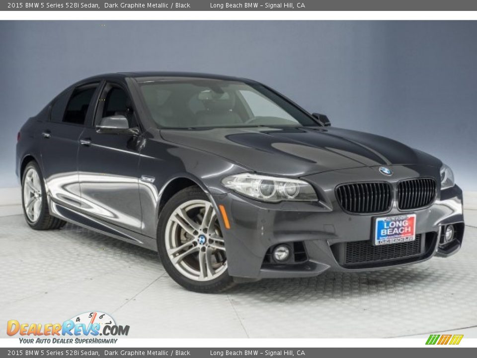2015 BMW 5 Series 528i Sedan Dark Graphite Metallic / Black Photo #12