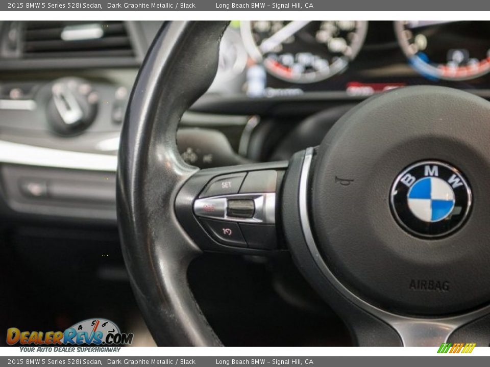 2015 BMW 5 Series 528i Sedan Dark Graphite Metallic / Black Photo #13