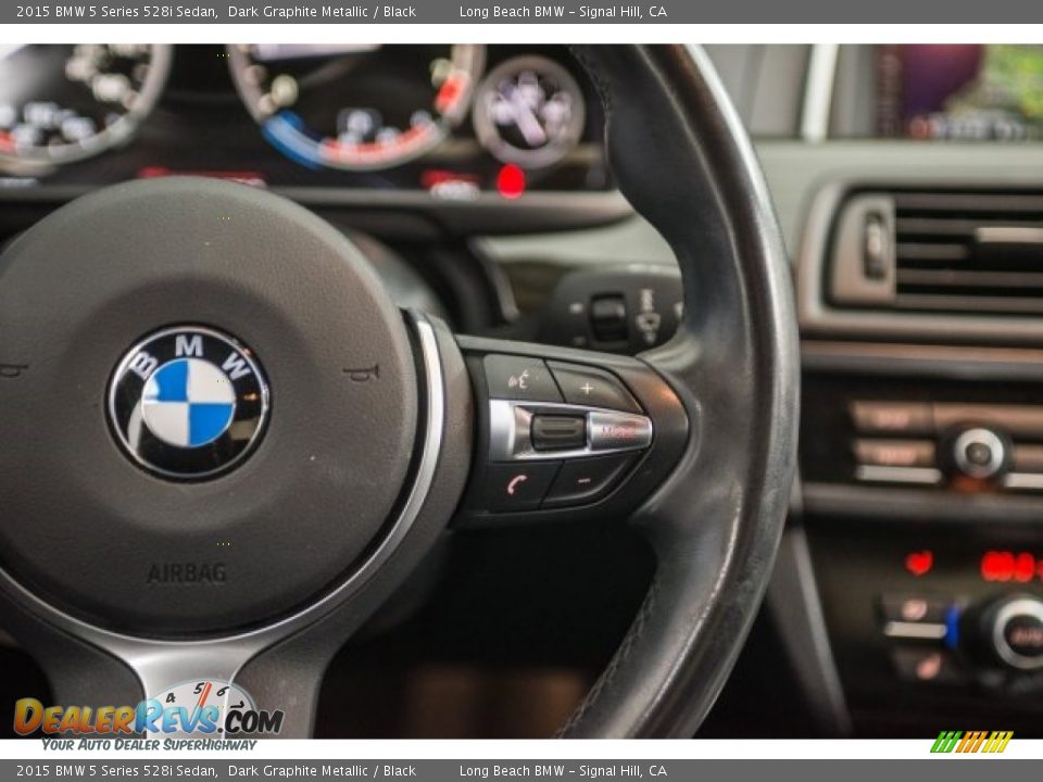 2015 BMW 5 Series 528i Sedan Dark Graphite Metallic / Black Photo #14