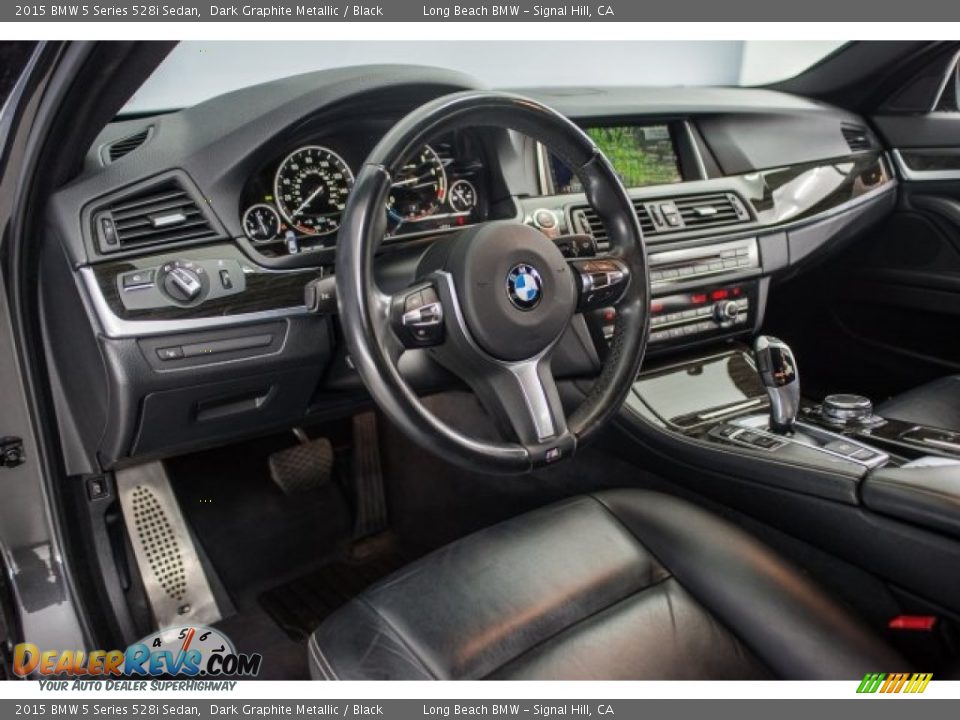 2015 BMW 5 Series 528i Sedan Dark Graphite Metallic / Black Photo #15