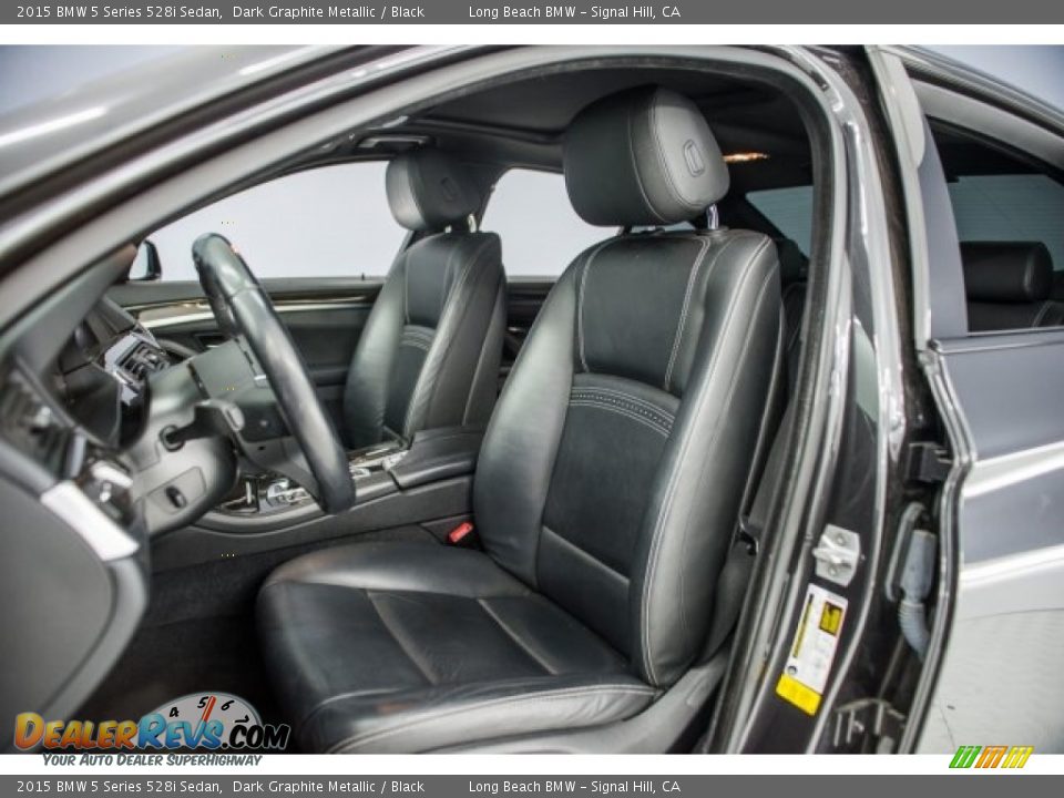 2015 BMW 5 Series 528i Sedan Dark Graphite Metallic / Black Photo #26