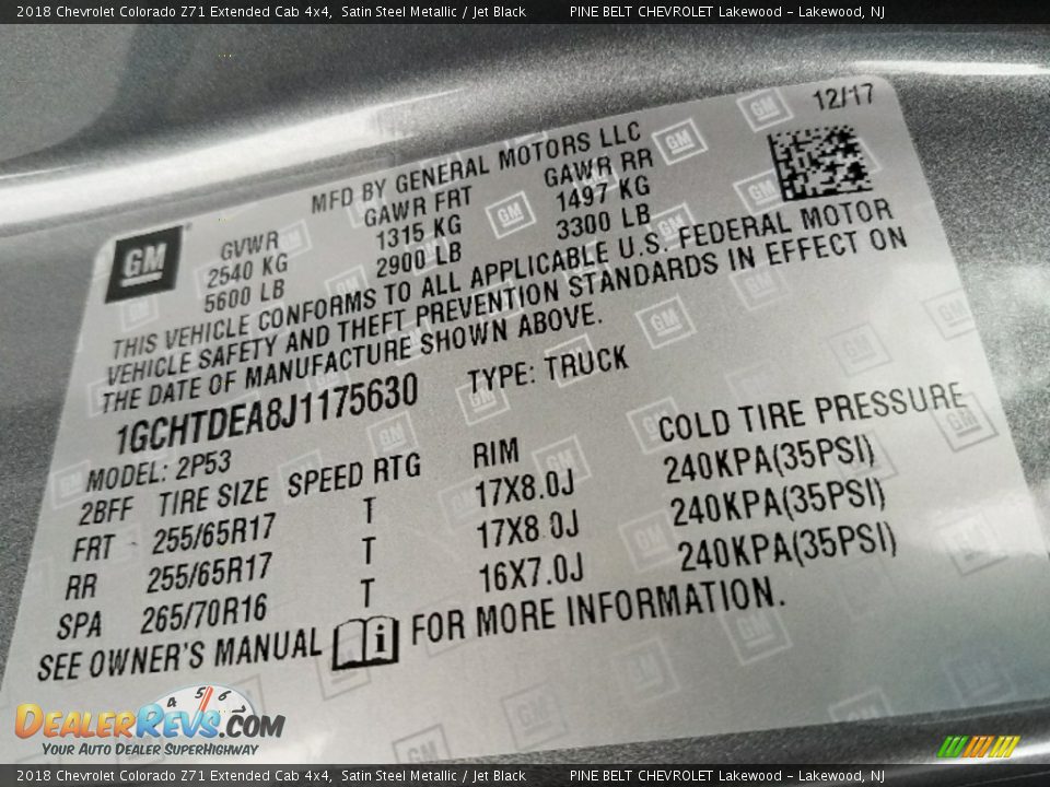 2018 Chevrolet Colorado Z71 Extended Cab 4x4 Satin Steel Metallic / Jet Black Photo #9