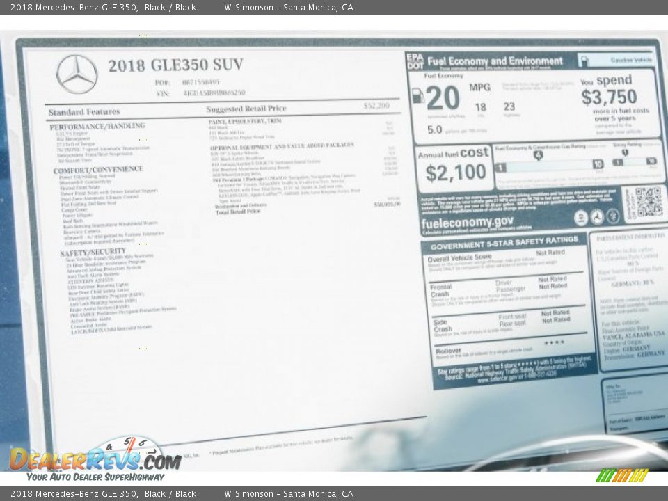 2018 Mercedes-Benz GLE 350 Black / Black Photo #11